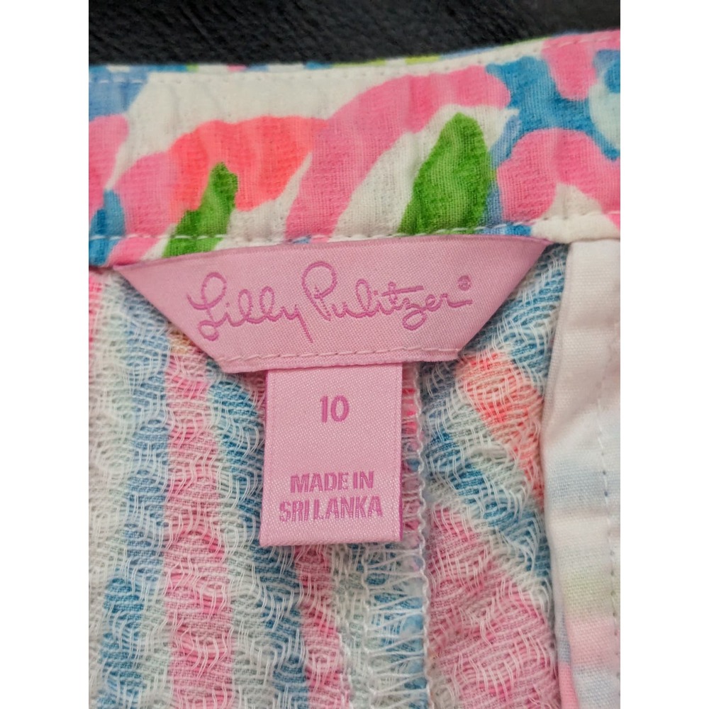 Lilly Pulitzer Sz 10 ADIE Bold Shellebrate Pink Print Shorts - Picture 7 of 8